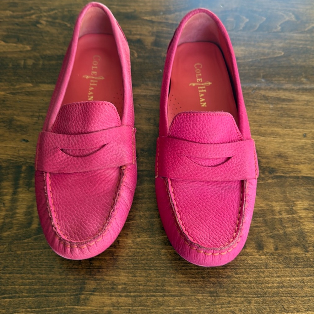 Cole Haan Pink Leather Penny Loafers